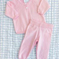 Pointelle Knit Set - Light Pink