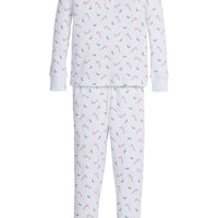 Little English traditional holiday jammies, candy cane Christmas jammies for boy