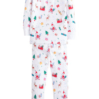 Little English classic boy's vintage Christmas printed pajamas, traditional children's clothing