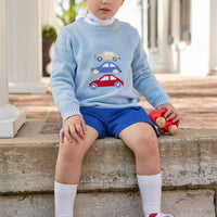 Little English classic childrens clothing toddler boys turtleneck with printed cars