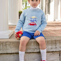 Little English classic childrens clothing toddler boys turtleneck with printed cars