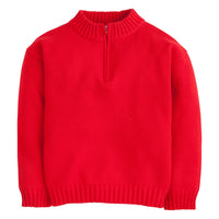 little english classic childrens clothing, boys red quarter zip sweater