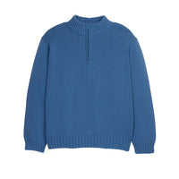 little english classic childrens clothing boys quarter zip sweater in stormy blue