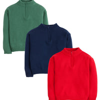 Little English classic childrens clothing, boys hunter green, red, and navy quarter zip sweaters