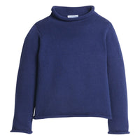 little english classic children's clothing navy roll neck sweater for girls and boys