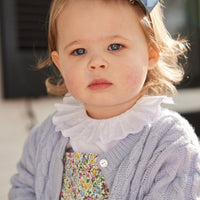 Little English classic unisex cashmere cardigan in light blue color