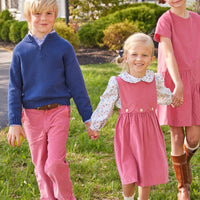 Little English classic toddler boy navy quarter zip sweater