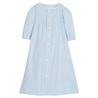 Little english classic ryeland day gown in light blue with button closure down front for baby