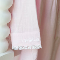 Little english classic ryeland day gown in light pink with button closure down front for baby