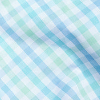 Little English blue green and aqua plaid fabric for spring