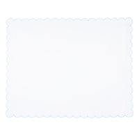 Little English baby pillow case with scallop edge trimmed in light blue embroidery, nursery goods for baby