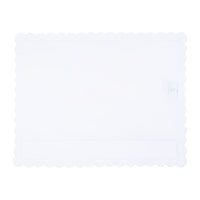 Little English baby pillow case with scallop edge trimmed in white embroidery, nursery goods for baby