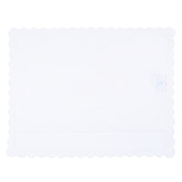 Little English baby pillow case with scallop edge trimmed in white embroidery, nursery goods for baby