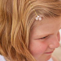 Little English and Hazen and Co jewelry girl's rose quartz bobby pin set