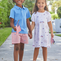 Little English classic boy's polo for spring, traditional short sleeve soft cotton polo in regatta