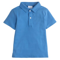 Little English classic boy's polo for spring, traditional short sleeve soft cotton polo in regatta