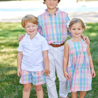 Little English traditional children's clothing, multicolored plaid outfits for spring and summer