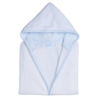 Little English traditional children's clothing. White bath robe with blue trim for boys. Gift clothing for boys