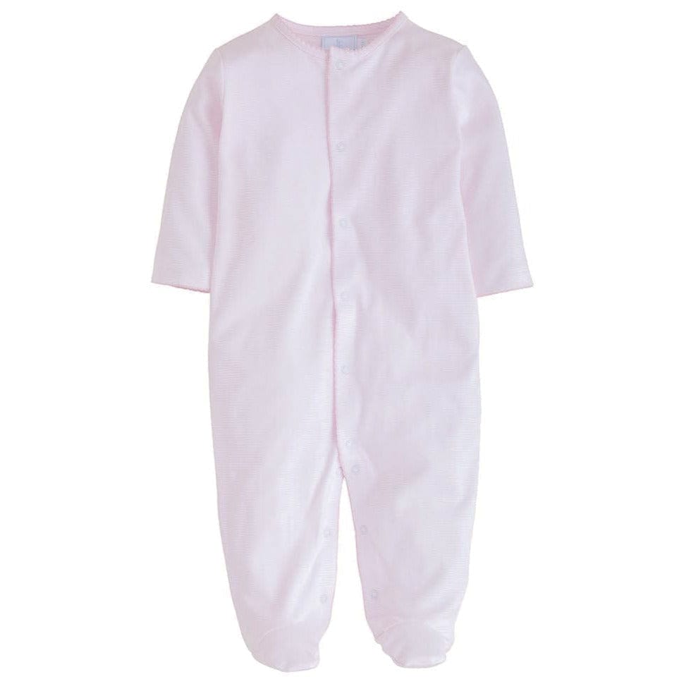 Mini Stripes Footie- Light Blue