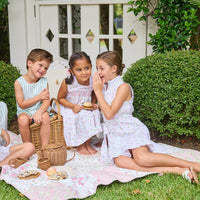 Little English traditional children's clothing. Soft green and white Savanna Stripe button down shirt for boys