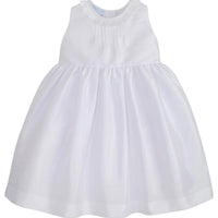 Little English girl's formal dress, white flower girl dress, sleeveless special occasion dress
