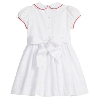 little english classic children's clothing white dress with bow in back for girls holiday