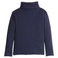 little english classic childrens clothing, unisex solid navy cotton turtleneck for fall