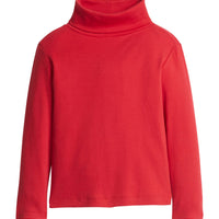 little english classic childrens clothing, unisex solid red cotton turtleneck for fall