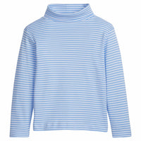 little english classic childrens clothing, light blue and white striped turtleneck for boys and girls