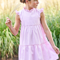 Little English traditional children's clothing. Light pink dress for girls for Spring. Easter outfit for girls