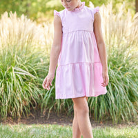 Little English traditional children's clothing. Light pink dress for girls for Spring. Easter outfit for girls