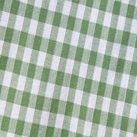 Little English traditional children's clothing. Green and white Watercress Gingham fabric swatch