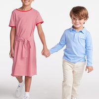 classic childrens clothing boys long sleeve polo in light blue