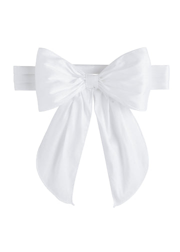 little english classic bow sash in white perfect for flower girl or special occasion