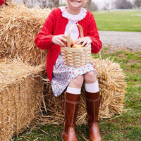 Little English traditional children's clothing, red cashmere cardigan for boy and girl, classic cashmere holiday sweater