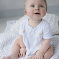 Pinpoint Layette Knit Set-Duck, Little English, classic children's clothing, preppy children's clothing, traditional children's clothing, classic baby clothing, traditional baby clothing