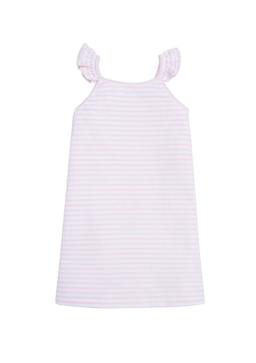 open lace back dress Ivana Pink Striped Puffed Maxi Dress – Ellaé Lisqué main image 1