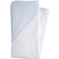 Little English classic baby towel, terry cloth towel with blue striped hood