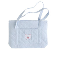 Little English classic children's luggage, light blue sailboat tote