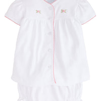 Little English classic and traditional baby clothing, little girl rose two piece set