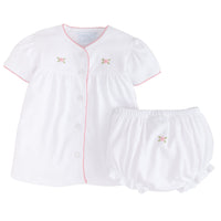 Little English classic and traditional baby clothing, little girl rose two piece set