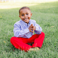 Red Corduroy Pull on Pant, Little English Traditional Children's Clothing, boy's classic pants