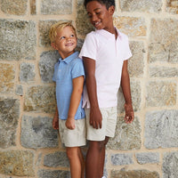 Traditional Little English short sleeve striped polo in pink