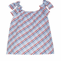 Oberteil mit Schulterschnürung – Americana Plaid