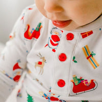 Little English classic boy's vintage Christmas printed pajamas, traditional children's clothing
