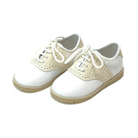 Luke Two Tone Leather Saddle Shoe, Beige