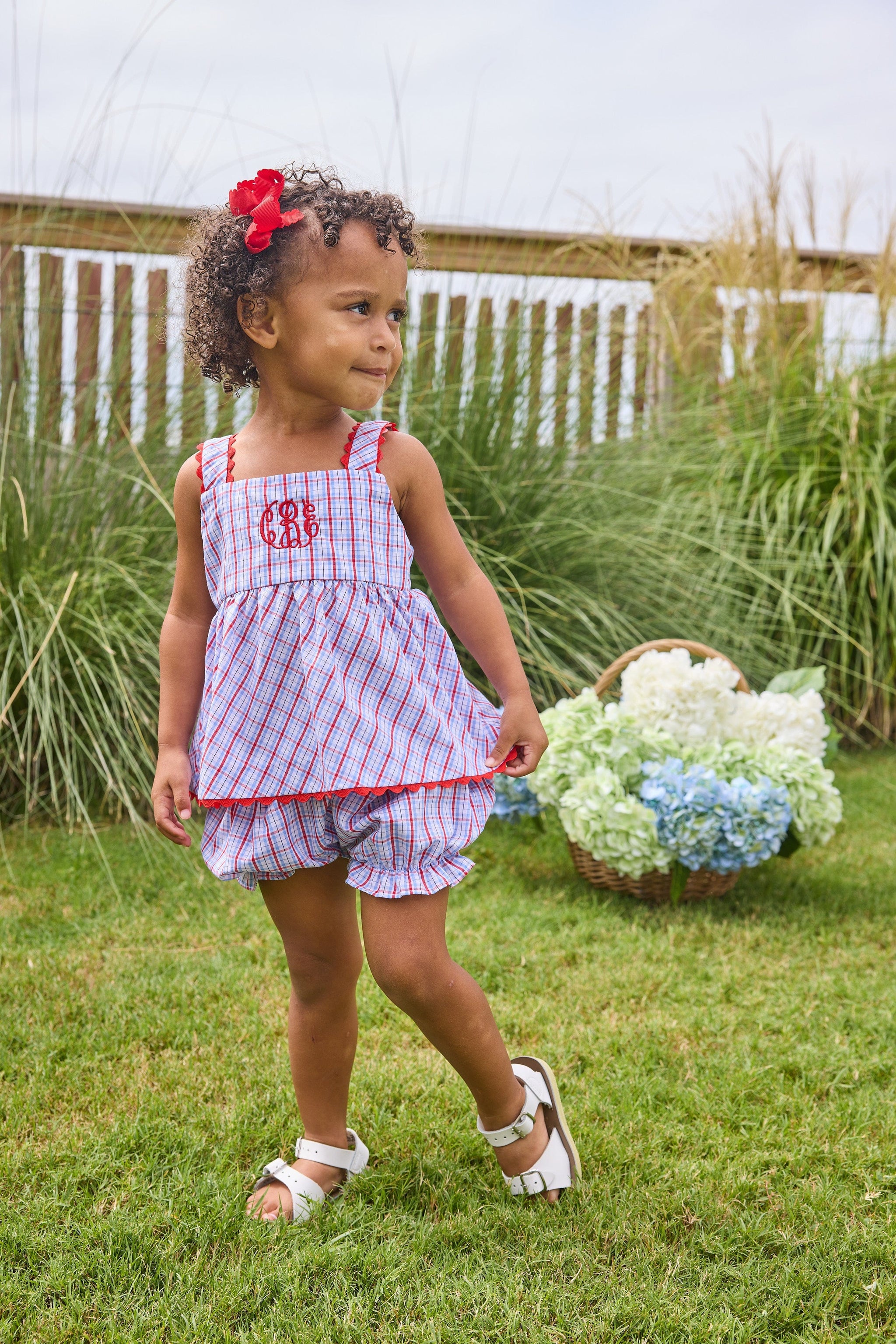 Patriotic Plaid Evie Bloomer Set - Baby Girl 2-Piece Outfit – Little ...