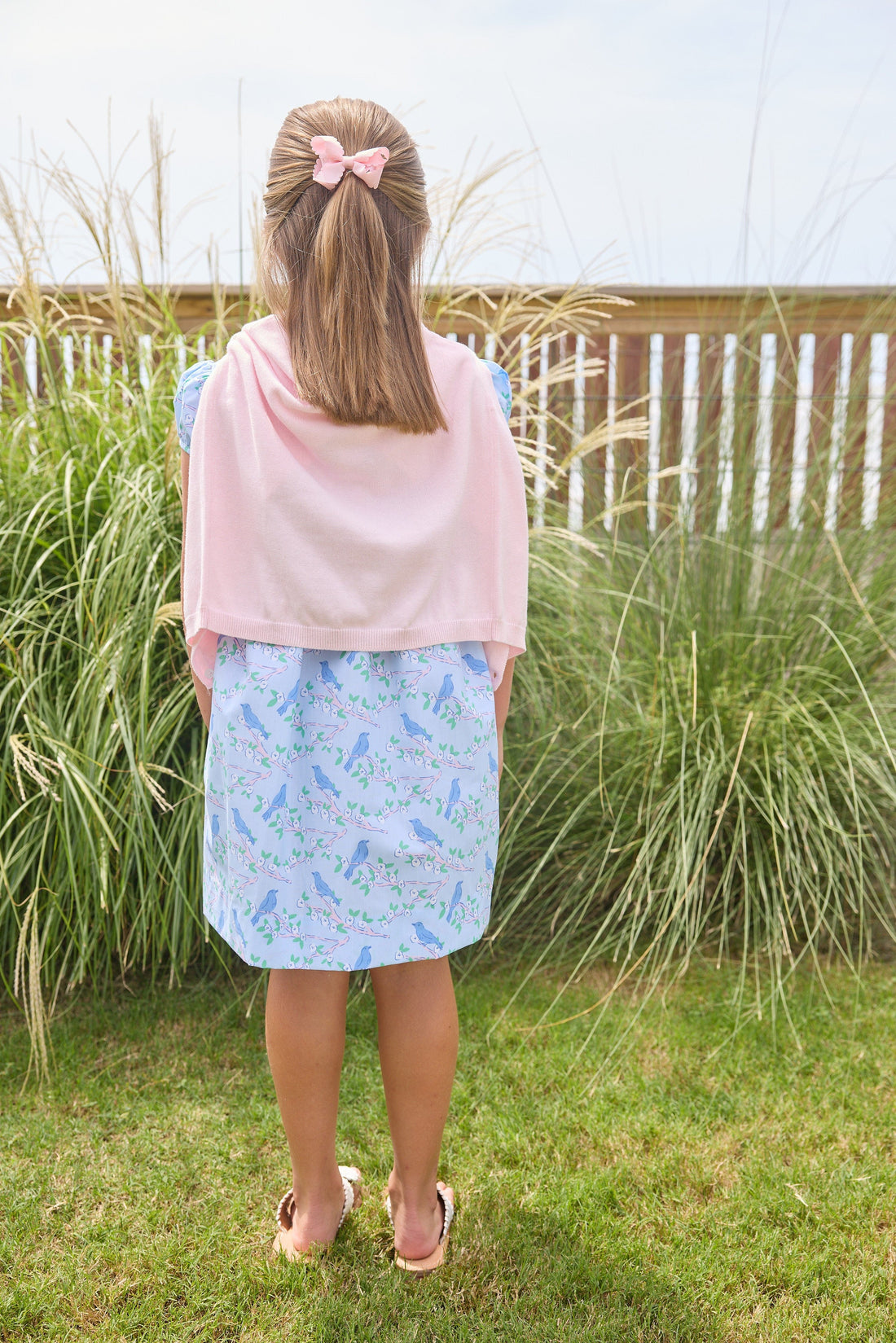 Little English | Cherry Blossoms Birdie Dress - Blue Bird Print Girl Dress 7 Little English | Cherry Blossoms Birdie Dress - Blue Bird Print Girl Dress 7