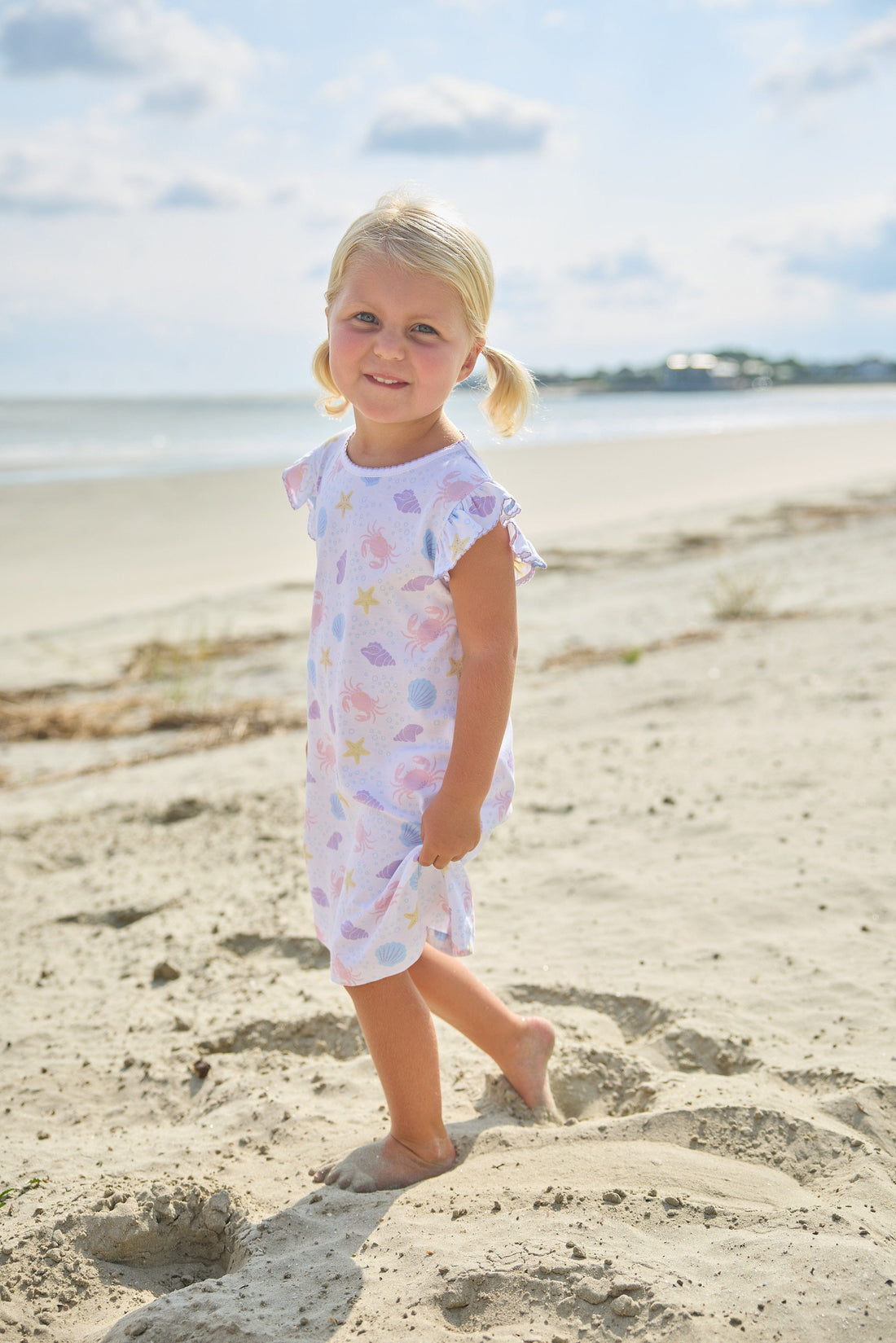 Little English | Sea Shell Angel Sleeve Dress for Toddler Girl | Little English 8 Little English | Sea Shell Angel Sleeve Dress for Toddler Girl | Little English 8