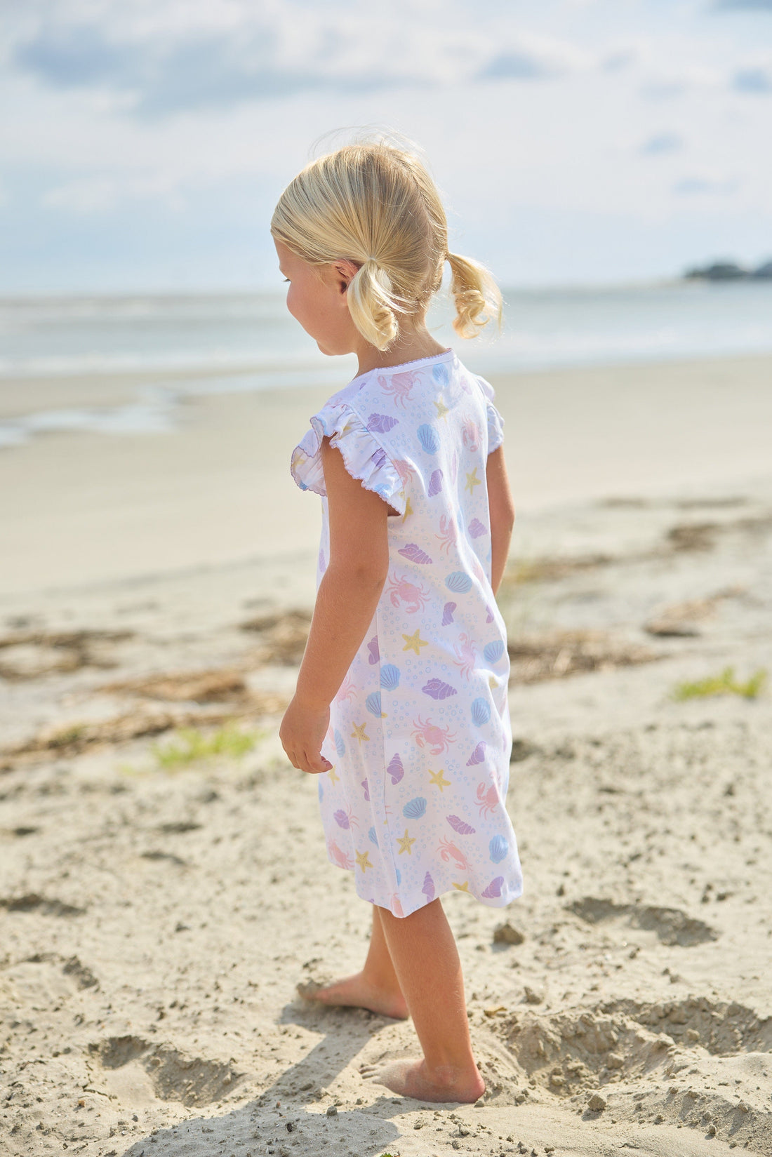Little English | Sea Shell Angel Sleeve Dress for Toddler Girl | Little English 8